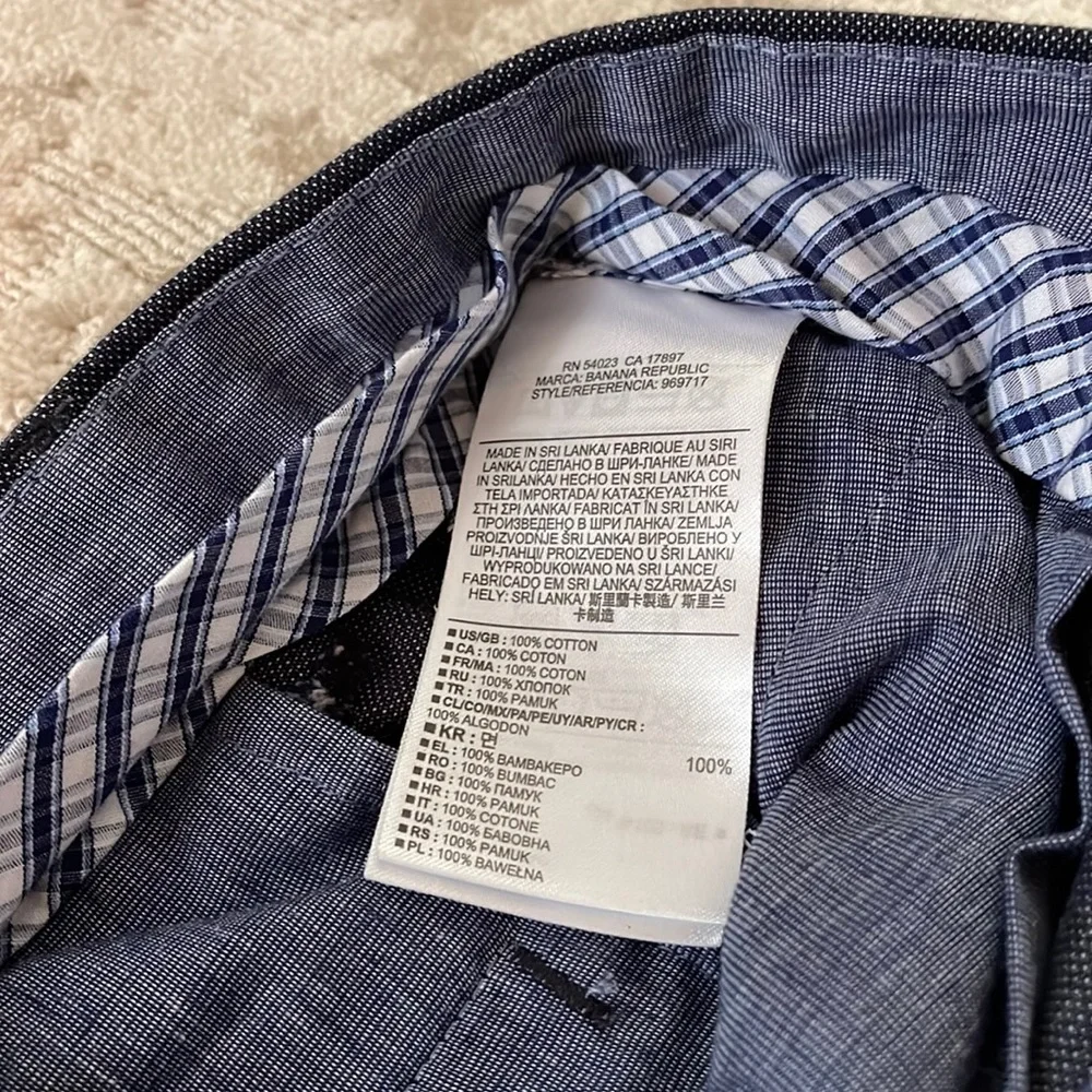 Banana Republic Navy Blue Textured Chinos